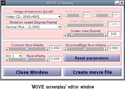 'MOVIE screenplay' editor window