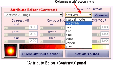 'Colormap mode' popup menu