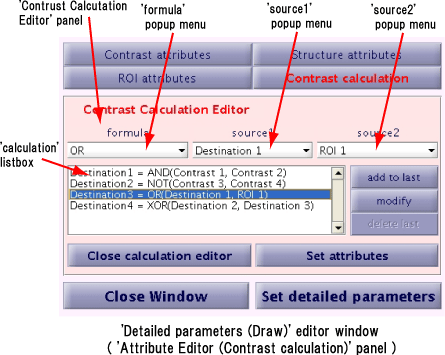 'Contrast Calculation Editor' panel